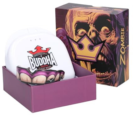 BUDDHA FIGHT WEAR Premium-Zahnschutz für Erwachsene und Kinder ab 12 Jahren, für alle Kontaktsportarten, einschließlich Rugby, MMA, Kickboxen, Judo, Hockey und Boxen (Weiß-Violett)