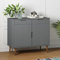 Higsose Buffet Esszimmer 90x40x80 cm Sideboard Wohnzimmer Komodenschrank mit 2 Schubladen und 2 Fächer mit Türen Schrank Highboard Kommode Schubladenschrank Beistellschrank Grau Massivholz Kiefer