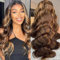 Glueless Wigs Human Hair Wear and Go 4x4 HD Lace Front Glueless Wig Human Hair 180 Density Pre Plucked Pre Cut Body Wave Lace Front Wigs for Women Blond Ombre Color P4/27 (14 inches)