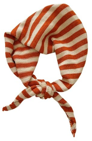 Yizelli Dreieck Strickschal für Frauen Warmer Streifen Schal für Frühling Herbst Winter (Orange)