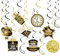 Spirale Silvester Deko 2025 Neujahr Deko Set,8 Stück Neues Jahr Hängende Wirbel,Happy New Year Deko,Disco Neujahrsdeko Spiralen Luftschlangen für Silvester Dekoration,2025 Silvester Party Deko Zubehör