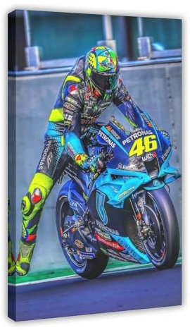HRJHE Poster mit Rennfahrer-Motiv Valentino Rossi (15), Leinwand-Poster, Schlafzimmerdekoration, Landschaft, Büro, Raumdekoration, Geschenk, 40 x 60 cm