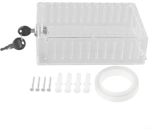Large Thermostat Guard Clear Cover, Thermostat Lock Box With Key, Easily Portable Easily Install Locking Thermostat Guard