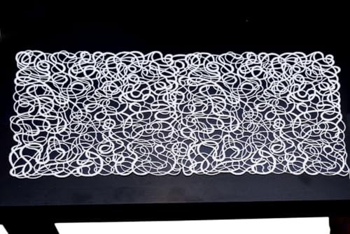 Generisch zartes Deckchen Tischläufer 23 x46 cm eckig echte Plauener Spitzen und Stickereien (Weiß)