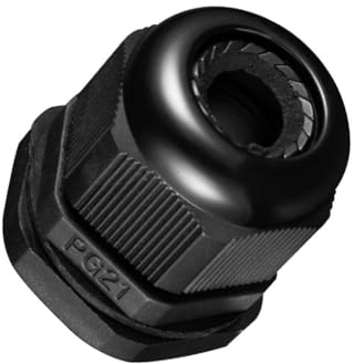 MACHSWON 3Pcs PG21 Cable Gland – Durable Threaded Wire Connector with Locknut for 13-18mm Dia Cable Wire, Black