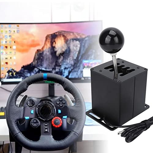 ElgnAura USB Gear Shifter für PC USB -Simulationsspiel, 7 R H Gear Shifter für T300RS GT, ideal für ATS -ETS Dust WRC Sim Racing Games, Plug -and -Play -Kompatibilität