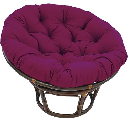 Generisch Hängesessel Kissen Outdoor Rund,Polster, 10cm Dicke Auflage Für Baumwoll Hängeschaukel, Premium Papasansessel Kissen Sitzkissen, Eierstuhl, Rattansessel Sitzpolster,Lila,60cm