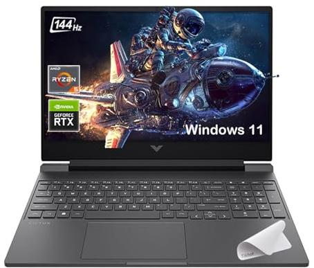 HP Victus - Computer portatile da gioco Full HD da 15,6, 144 Hz, AMD Ryzen 7 7445HS, NVIDIA GeForce RTX 4050, Windows 11, copilota, con tappetino per mouse (32 GB di RAM, SSD PCIe da 1 TB, tappetino