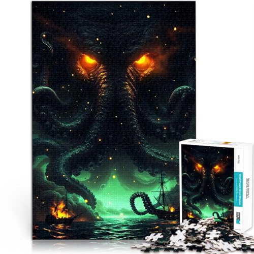 Puzzle für Erwachsene mit 1000 Teilen Geschenke zum Suchbegriff: Herausfordernde Spiele Krake Geeignet für die Schreibtischdekoration38x26cm