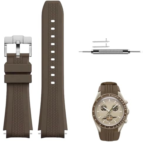 Ziknow 20mm Silicone Watch Straps for Omega X Swatch Moonswatch Speedmaster Stainless Steel Buckle Curved End Replacement Silicon Band for Moonwatch 1965 Men Woman