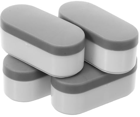 WOONEKY 4pcs Toilet Seat Buffer Pads Set 19mm Thick TPE Gray Cushions, Anti-Collision Toilet Lid Bumpers and Spacers for Home Bathroom Replacement