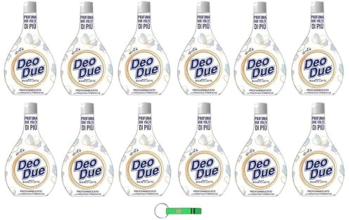 12x Deo Due Wäscheparfüm Profuma Bucato Bianco Latte/Intensiver und anhaltender Duft Parfüm für Kleidung, 250ml + Beni Culinari Kostenloser Schlüsselanhänger