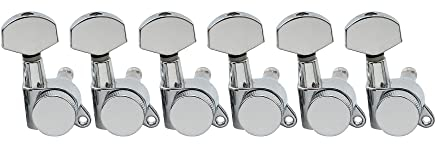 Musiclily Pro 6 Inline Gitarren Locking Mechaniken Guitar Locking Tuners für Fender Stratocaster Strat Tele Telecaster Style E-Gitarre, Chrom