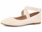 MaxMuxun Womens Beige Slip On Elastic Band Ballerina Slippers Dolly Shoes, Beige, 6 UK