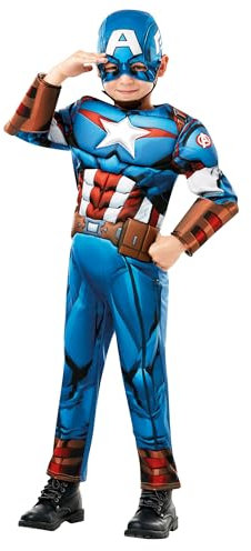 Rubies 640833S Official Marvel Avengers Captain America Deluxe Child Costume, Boys, Small Age 3-4, Height 104 cm Halloween