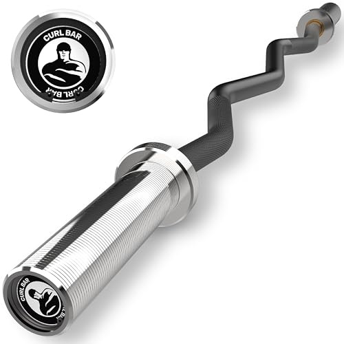 EZ Curl Bar [Bells of Steel] EZ Bar Olympische Curl-Hantel für Bizeps-, Trizeps-Workouts, 5,1 cm Curling-Hantel mit abgewinkelten Griffen für das Fitnessstudio zu Hause, 227 kg Tragkraft