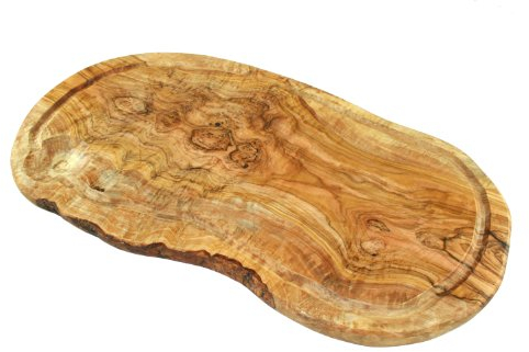 D.O.M. Planche à découper en bois d'olivier avec rainure à jus env. 45 cm (sans gravure)