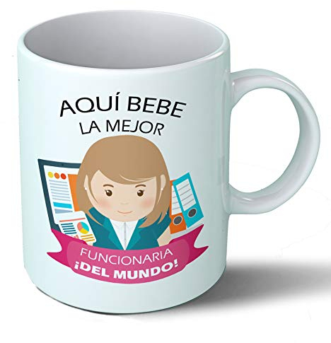 Planetacase - Taza Funcionaria - Regalo Original Funcionarios - Cerámica 330 mL - Taza Desayuno Apta para Microondas y Lavavajillas - Resistente a Lavados