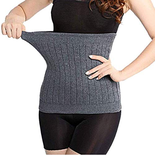 ITODA Wärmegürtel Kälteschutz Nierenwärmer Bauchgürtel Rückenwärmer Damen Herren Nierenschutz Wärmeschutz Taillengürtel Winter Taille Unterstützung für Erwachsene Jugendliche Leibwärmer Grau M