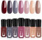 Modelones Gel Nail Polish Set, 7 Colors Nude Pink Brown Gray Set Soak off All Seasons Art Salon Mother's Day Gifts Manicure