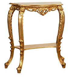 Biscottini Konsolentisch barock 90x30x87 cm Made in Italy | Konsolentisch Gold aus Holz | Sideboard Gold barock | Konsolentisch Vintage | Flurtisch