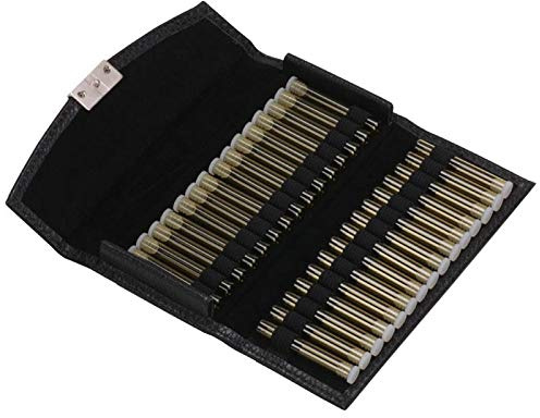 Homöopathie Taschenapotheke für 30 Globuli Glasröhrchen Leder schwarz (mit 30 Braunglasröhrchen)