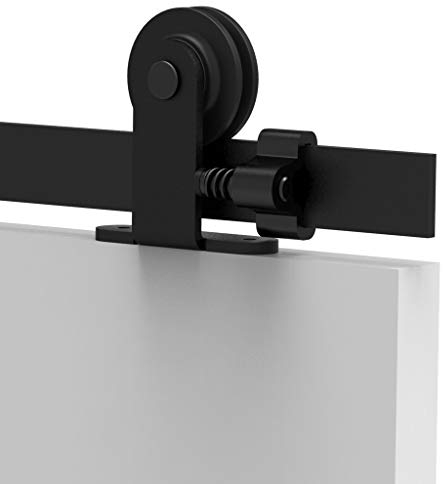 TSMST 6.6FT/200cm Kit de Rail de Porte de Grange Robuste,Quincaillerie Kit de Rail pour Porte Coulissante Adapté à une Porte en Bois Unique