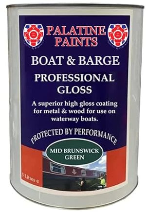 Boat & Barge Paint | High Gloss Finish | Undercoat & Primer & Topcoat For Wood & Metal | For use on Canal Boats, Barges, Narrowboats (Golden Yellow BS 08-E-51, 5 Lt)