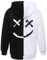 KENAIJING Felpa Uomo, Giacca con Cappuccio Zip in Pile Uomini Donne (Nero Bianco 1, XL)