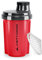 Protein Shaker 300 ml „Heaven“ auslaufsicher, BPA frei mit einklickbarem Sieb & Skala für Cremige Whey Shakes, Gym Fitness Becher für Isolate & Sport Konzentrate, Eiweiß Shaker in Rot Schwarz