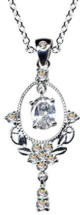 KLASSIK COLLIER/Kette + Anhänger/echt 925 Silber mit Zirkonia/Schmuck im Online Shop kaufen / 54048
