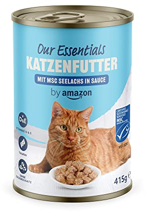 by Amazon Katzen Nassfutter Häppchen, Seelachs in Sauce, 415g, 1er-Pack