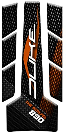 Protector de depósito resinado adhesivo efecto 3D, compatible con KTM Duke 890 R The Calpel (negro v1)