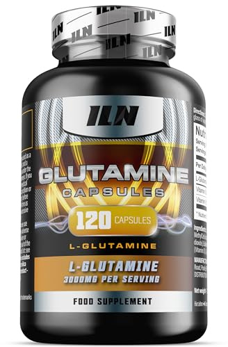 L-Glutamine – 3000mg L-Glutamine avec D & B12 – 120 Gélules