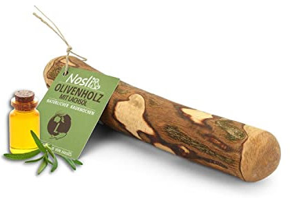 Nosli Madera de oliva para perros con aceite de salmón • Madera masticable como juguete para perros • Varilla masticable • L 221-450 g