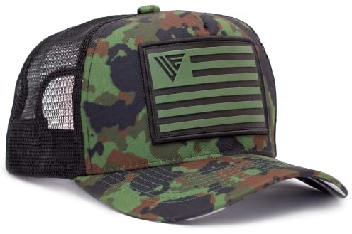 Urban Effort Trucker-Hüte mit amerikanischer Flagge für Damen und Herren, verstellbare Baseball-Mesh-Mütze – bequeme patriotische Herren-Kappe, Camo
