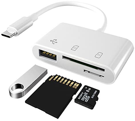 Haedot USB C to SD/Micro SD Card Reader, 3 in 1 USB to Type-C Camera Connection Kit Adapter,SD TF Card Reader Adapter for New iPad Pro, MacBook Pro/Air, ChromeBook,Samsung and More