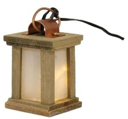 FADEDA Laterne Holz weiß, 3,5V/Höhe: 5cm/handbemalt/detailgetreue Krippen Figuren - Weihnachten Tisch Dekoration Krippe Zubehör