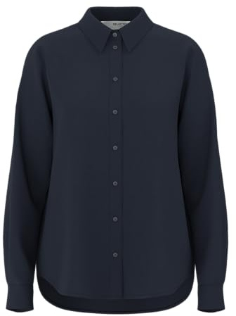 SELECTED FEMME Damen Slfviva Shirt Noos Langarmbluse, Dark Sapphire, 34 EU