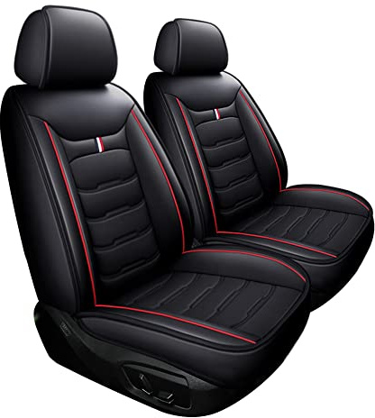 Maidao Autositzbezüge für Audi A4 1995-2024, 5-Sitze Ledersitzbezüge Allwetter wasserdichtes Komfortabler Autositzbezug Full Set Sitzbezüge Schwarz Rot