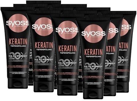 Syoss Tiefenspülung Keratin (12x 250 ml), reichhaltige Spülung mit Keratin bekämpft Frizz & sorgt für Glanz, Haarspülung für gesund aussehendes & widerstandsfähiges Haar