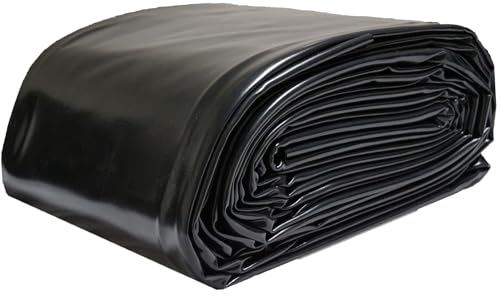 Fischteichfolie Teichfolie 1x2m 2x4m 5x6m 6x9m 7x12m, HDPE Teichfolien Teichplane, für Fischteiche, Bachläufe, Springbrunnen und Wassergarten, Flexibel Wasserdicht Teichmembran(Size:3x7m(9.8ftx23ft))