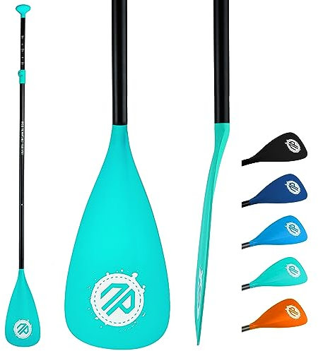 niphean SUP Paddel, Schwimmfähiges Kajak Paddel in 3 oder 4 Abnehmbaren Teilen, Verstellbares Doppelpaddel für SUP (198–218 cm), Robuste Stand up Paddle