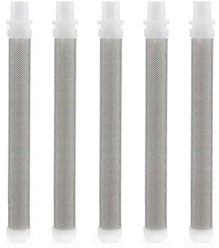 Hugwait 5PCS 60 Mesh Airless Spray Gun Filter, Filter for Airless Paint Spray Gun for Wagner, Mesh Airless Spray Tool Filter Stainless Steel, Replacement Push-In Paint Sprayers Gun Filter