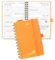 POPRUN Taschenkalender 2025 Klein Ringbuch mit Hardcover, ca. A6 (16 x 10,5 cm) - Kalender 2025 Klein (Jan.2025-Dez.2025) - Wochenplaner mit Vergoldete Schutzecken - Orange