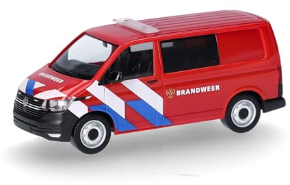 Herpa Modellauto VW T6.1 Halbbus Brandweer (Niederlande), Miniatur im Maßstab 1:87, Sammlerstück, Made in Germany, Modell aus Kunststoff