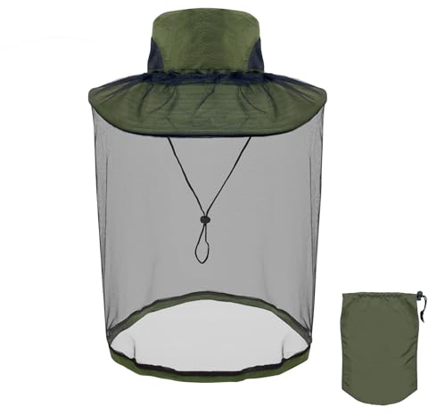 Moskito Kopfnetz Hut mit Schleier,Abnehmbarem Sommer Moskitonetz Hut,Schnell Trocken Breite Krempe,Anti Moskito Sonnenhut,Imkerhut Kopf,Sun Hut mit Netz,für Outdoor Camping Gartenarbeit Angeln