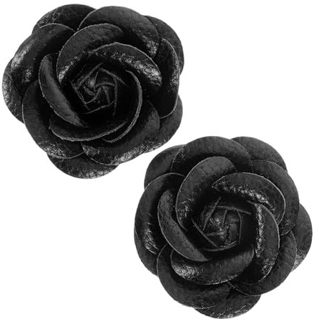 AOKWAWALIY 1 Paar Schuhclips Schwarze Schuhblumen DIY Dekorative Schuhclips Abnehmbare Schuhe Schnalle Für Damen Hochzeit Party Täglich