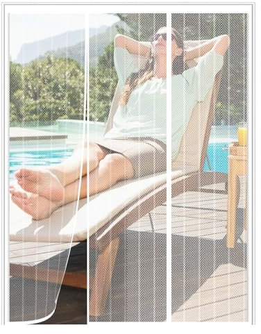 LXHFSH Zanzariera Magnetica per Porte 150x220cm Doppia Apertura Laterale Tenda Zanzariera Porta, Magnetica Auto Chiusura Anti Zanzare Rete, Tenda Porta Magnetica per Porte Balcone, Porta Scorrevole