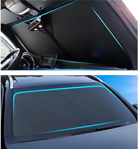 Jessica88 Sonnenschutz Auto Frontscheibe für Niss-an Qashqai J12 SUV 2021 2022 2023 2024+, UV-Schutz & Hitzeblock, Abkühlung, Faltbar Auto Sonnenschutz Frontscheibe, Auto Zubehör,Black